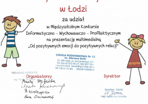 dyplom Od pozytywnych emocji do pozytywnych relacji